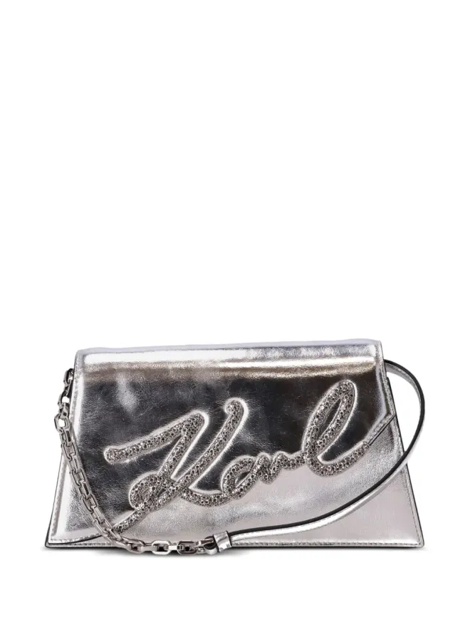Karl Lagerfeld Karl Lagerfeld K/Signature 2.0 メタリックショルダーバッグ - シルバーの商品画像