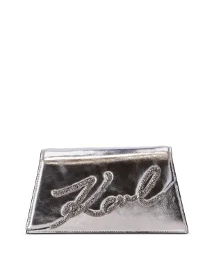 Karl Lagerfeld K/Signature 2.0 メタリックショルダーバッグ - シルバー - サムネイル3