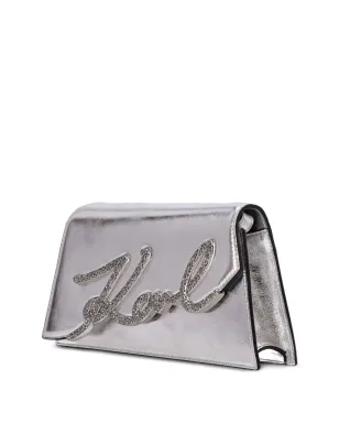 Karl Lagerfeld K/Signature 2.0 メタリックショルダーバッグ - シルバー - サムネイル4