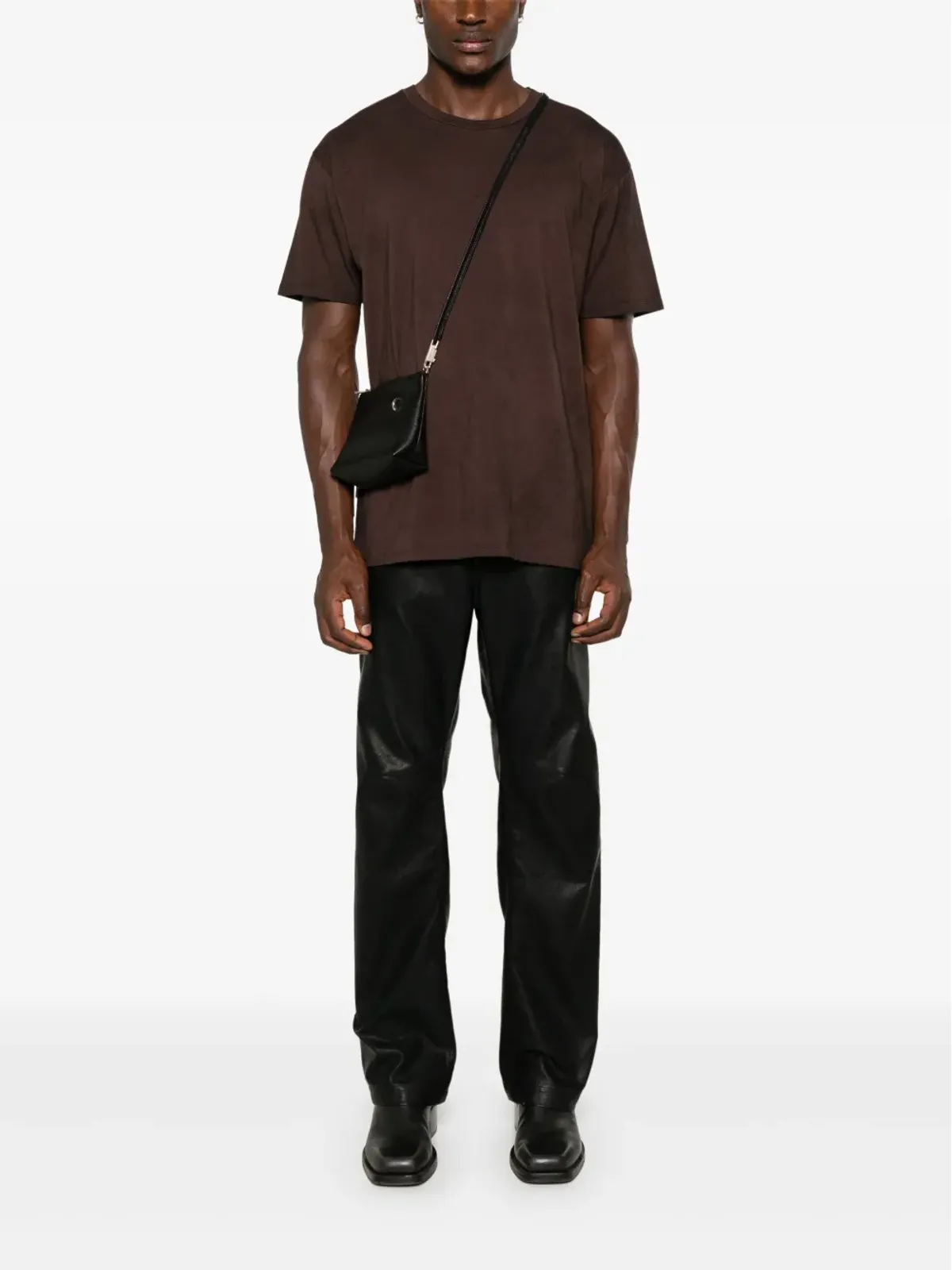 Avant Toi marbled-effect T-shirt - Brown - 画像2