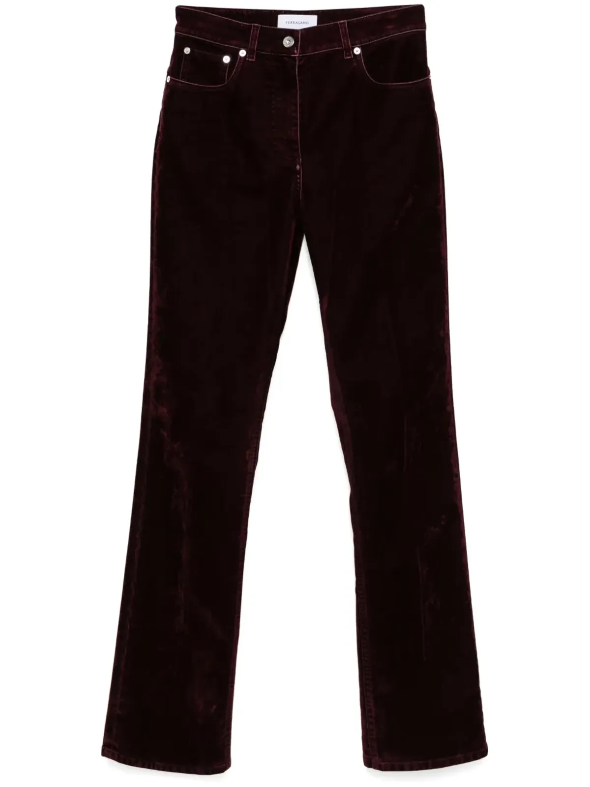 Ferragamo ベルベットパンツ レッド - 画像1