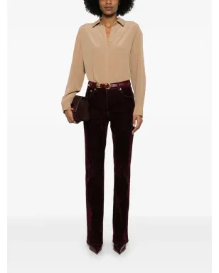 Ferragamo ベルベットパンツ レッド - サムネイル2