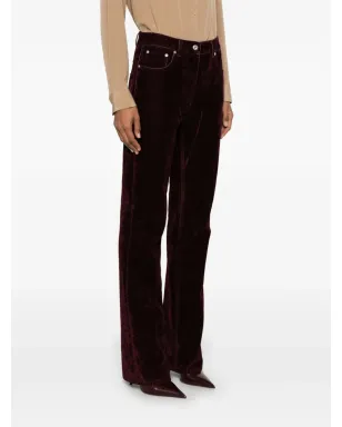 Ferragamo ベルベットパンツ レッド - サムネイル3