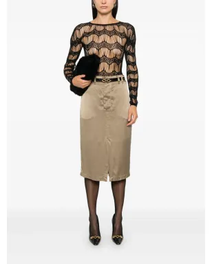 Saint Laurent シルク ペンシルスカート - サムネイル2