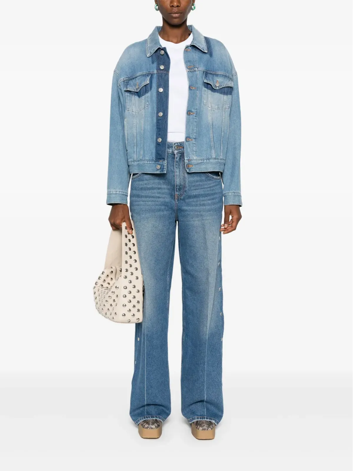 Stella McCartney スタッズ付きデニムジーンズ ブルー - 画像2