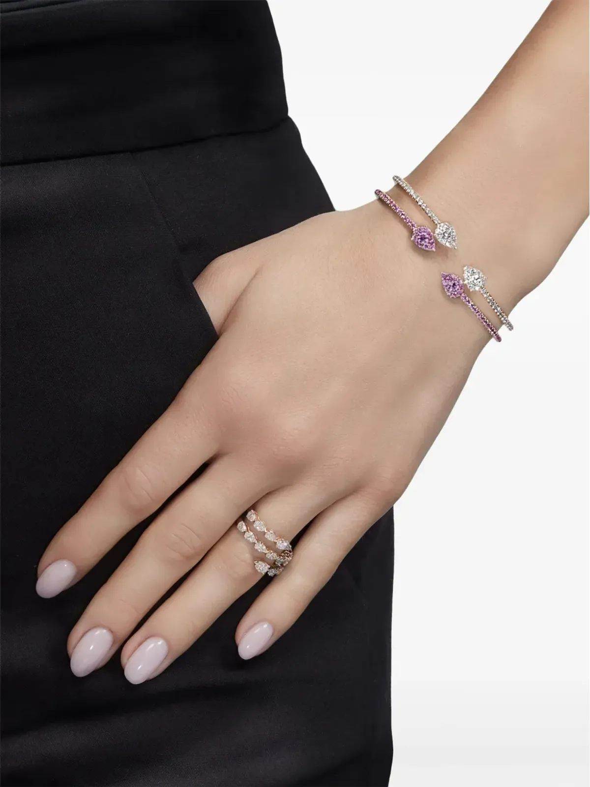 Jewels Aficionado 18kt rose gold sapphire bangle - 画像4