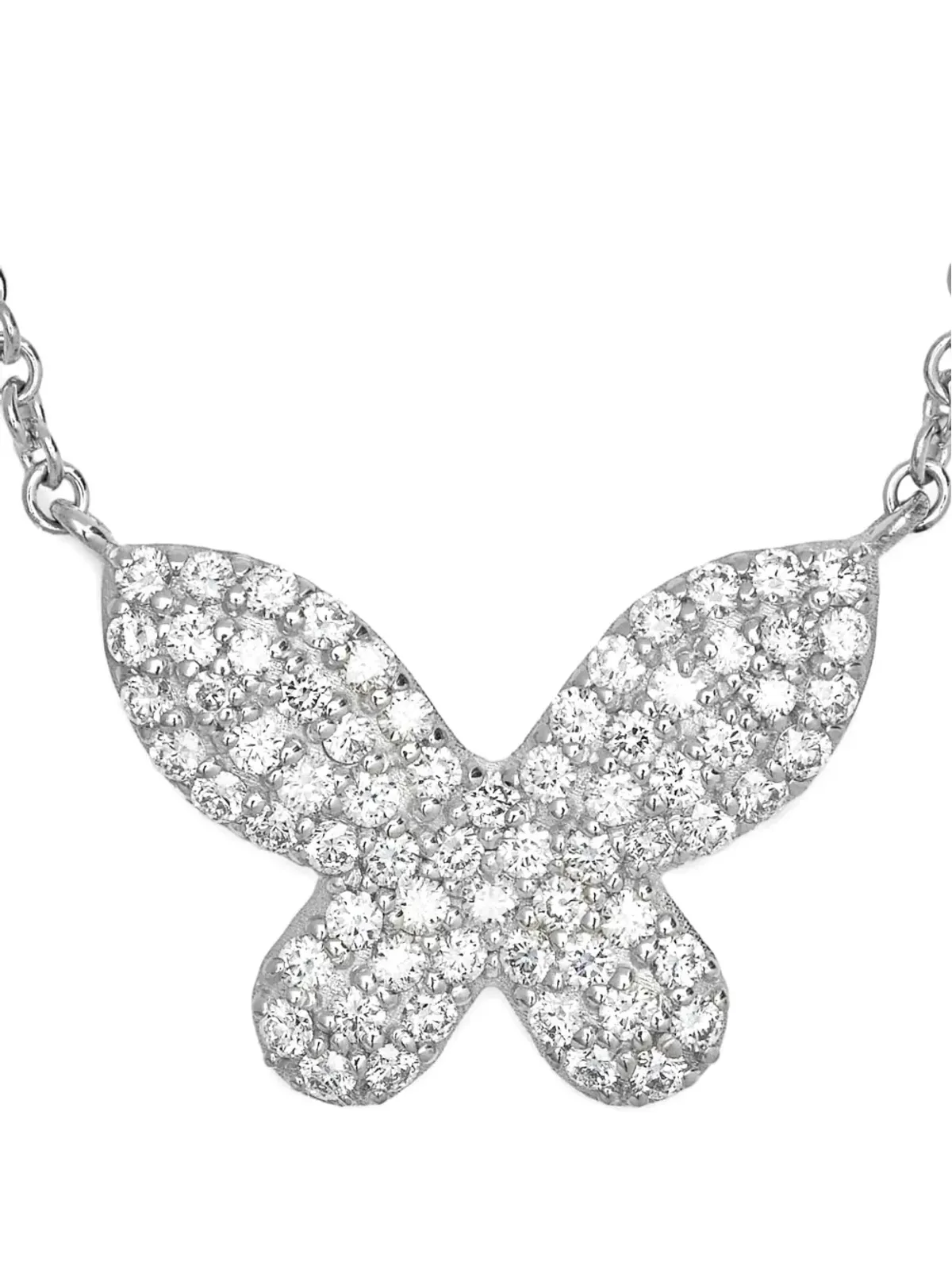 Jewels Aficionado 18kt white gold Butterfly diamond necklace - Silver - 画像3