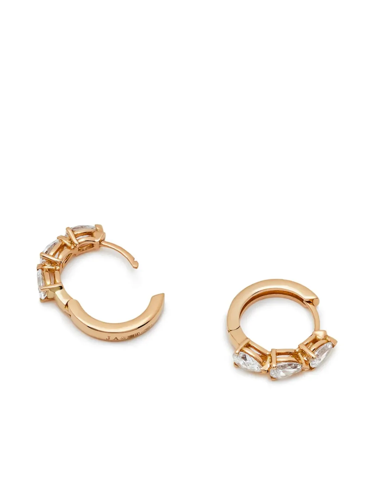 Jewels Aficionado 18kt ローズゴールド ハギーズ ダイヤモンド イヤリング - 画像2