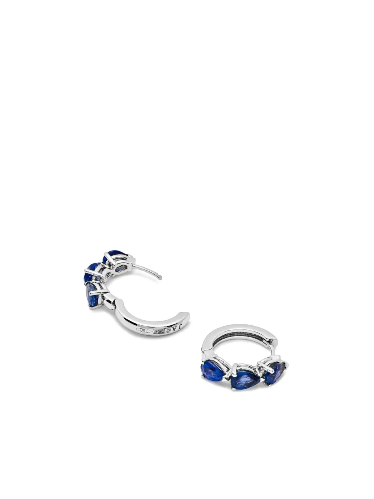 Jewels Aficionado 18ktホワイトゴールド ハギーズ サファイア イヤリング - 画像2