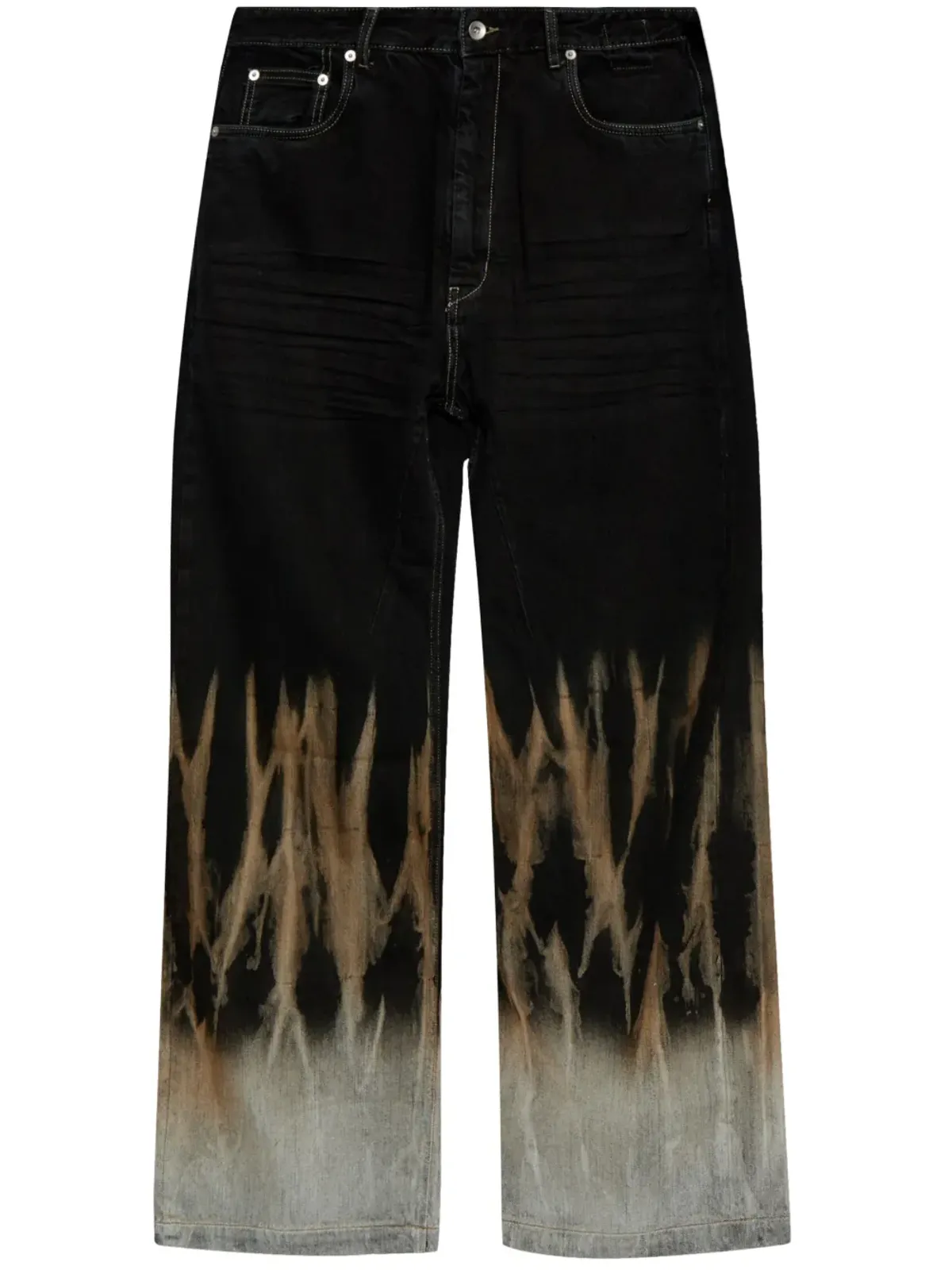 Rick Owens DRKSHDW グラデーション加工ジーンズ ブラック - 画像1