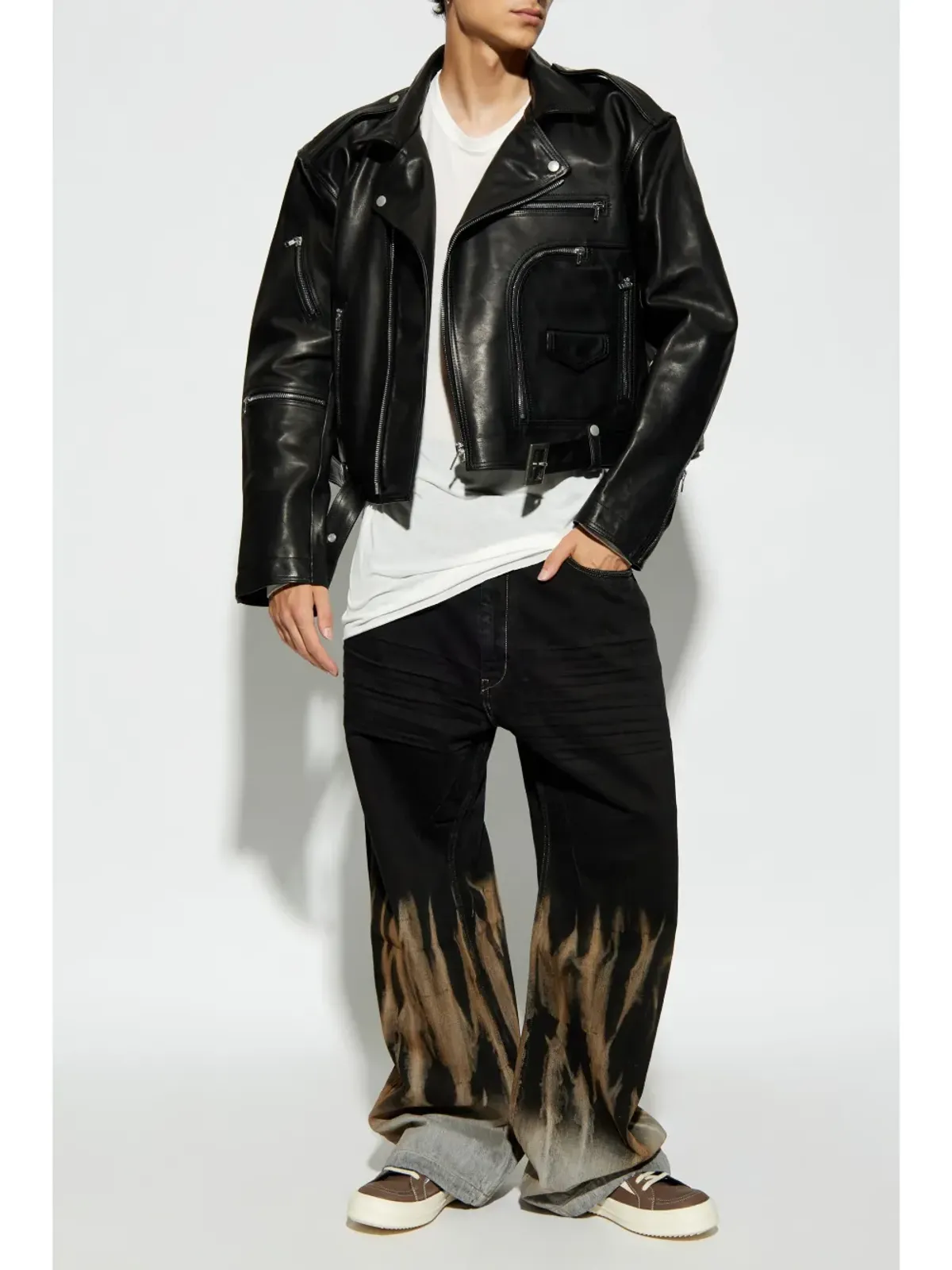 Rick Owens DRKSHDW グラデーション加工ジーンズ ブラック - 画像2