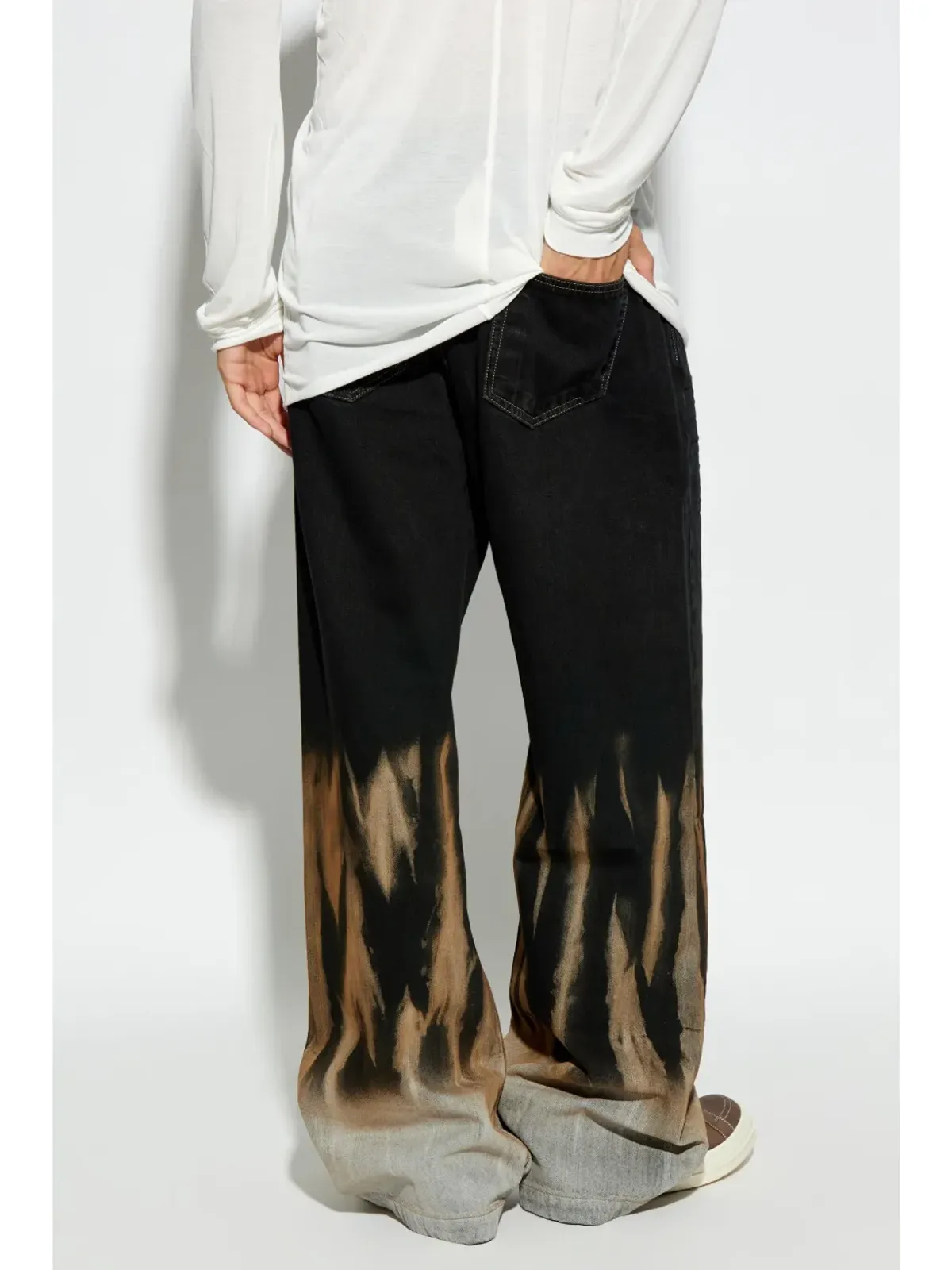 Rick Owens DRKSHDW グラデーション加工ジーンズ ブラック - 画像4