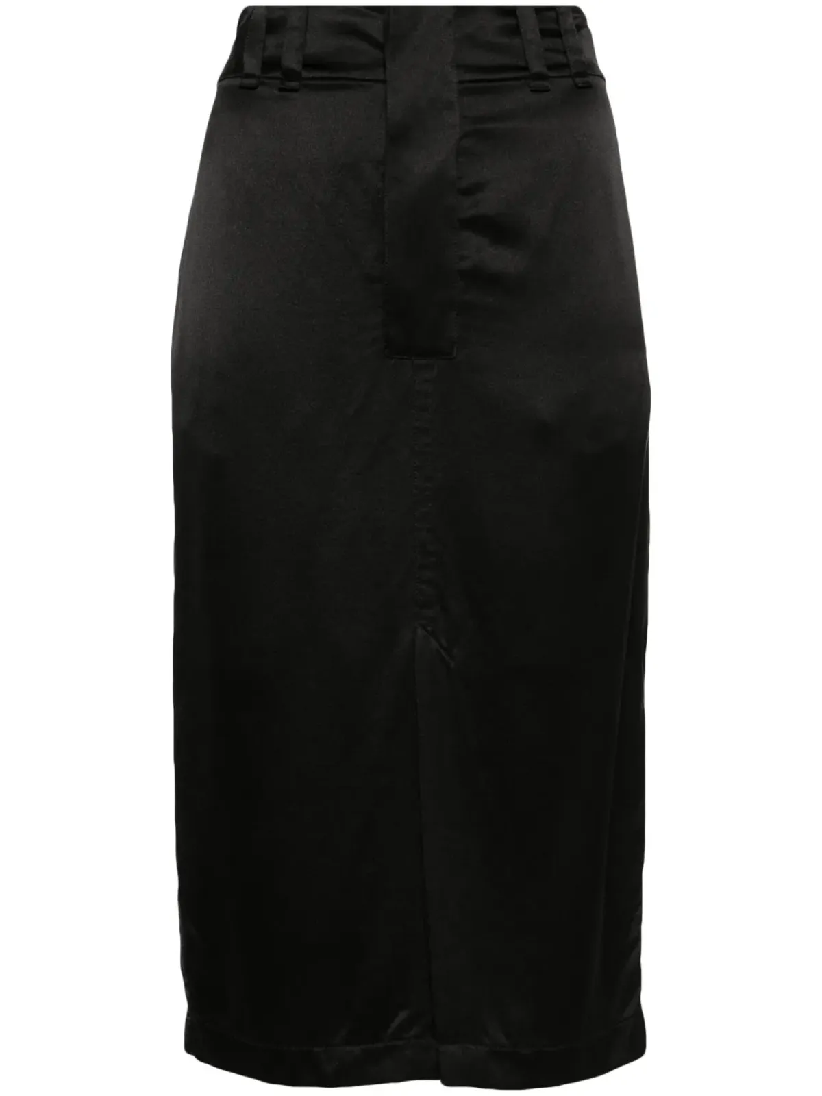 Saint Laurent シルクミディスカート - ブラック - 画像1