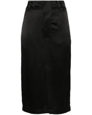 Saint Laurent シルクミディスカート - ブラック - サムネイル1