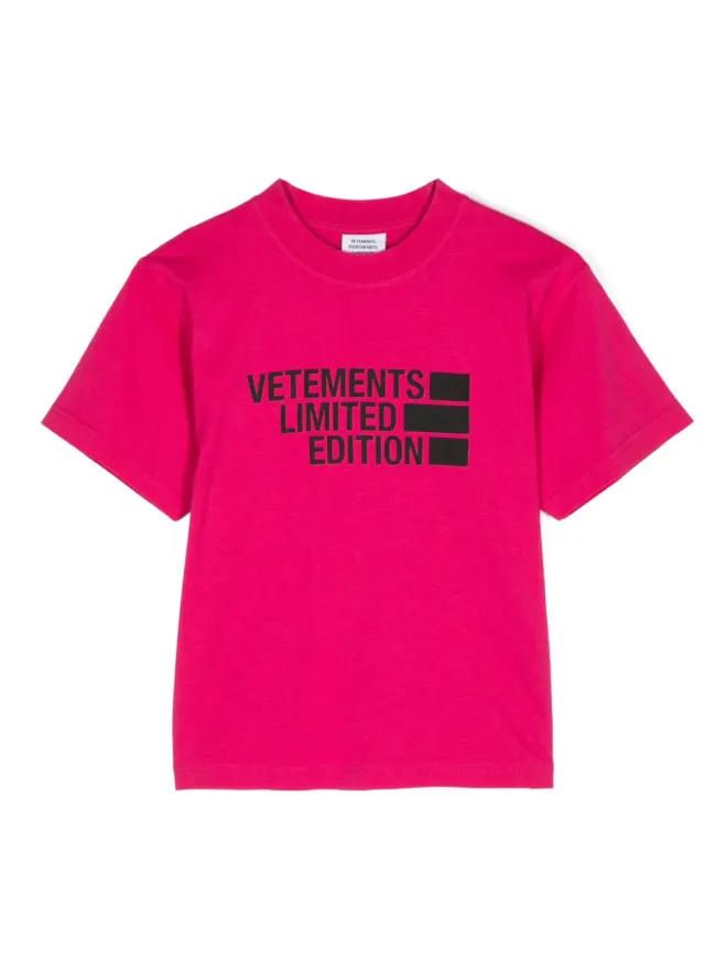 Vetements Kids Vetements Kids ロゴプリントTシャツ（ピンク）の商品画像
