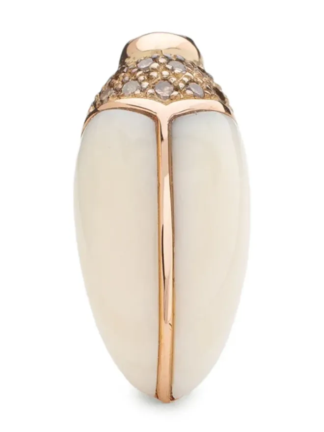 Bibi van der Velden Bibi van der Velden 18kt gold Mini Mammoth Scarab stud diamond earringの商品画像