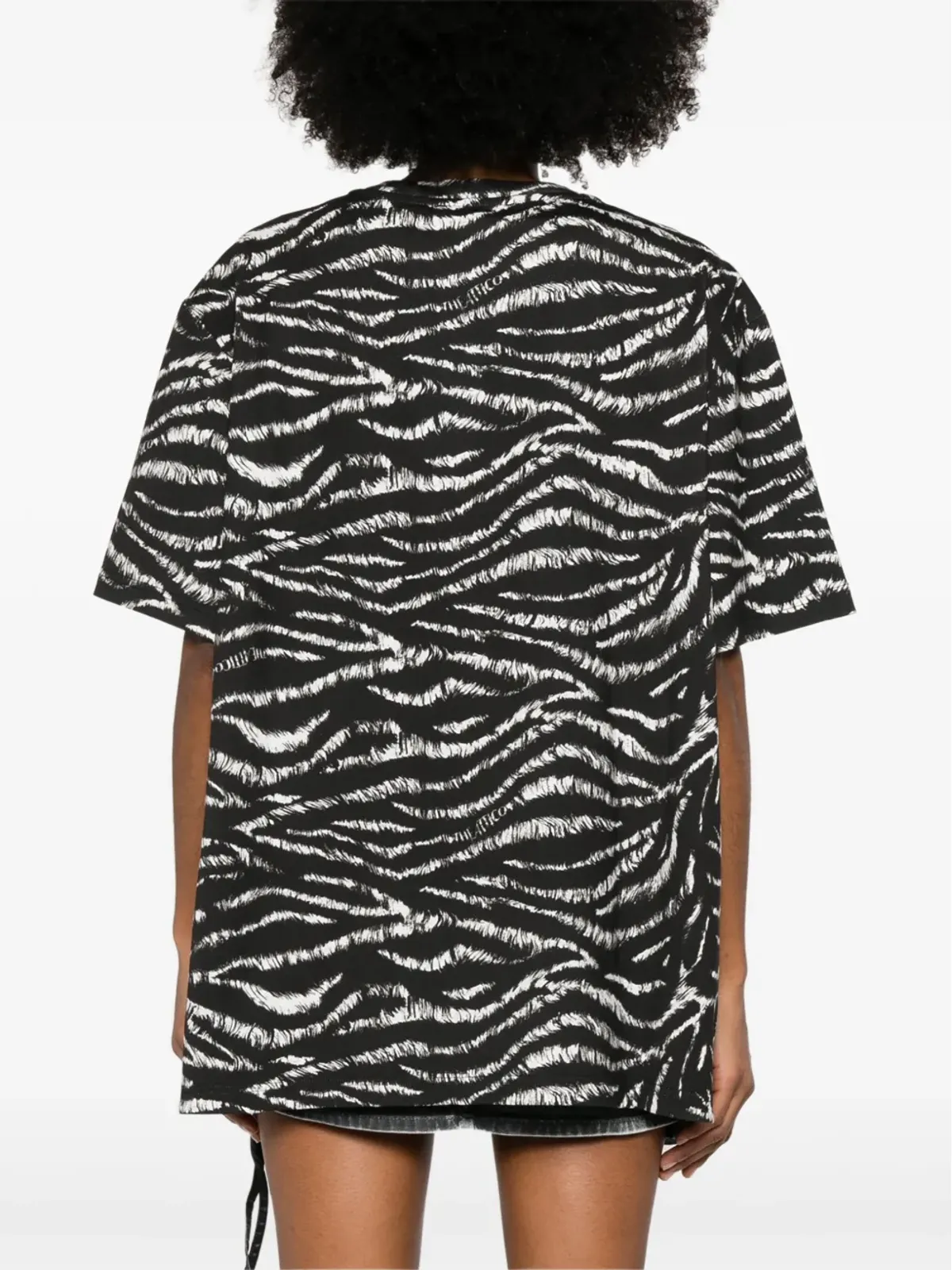 The Attico ゼブラ柄 Tシャツ - ブラック - 画像4