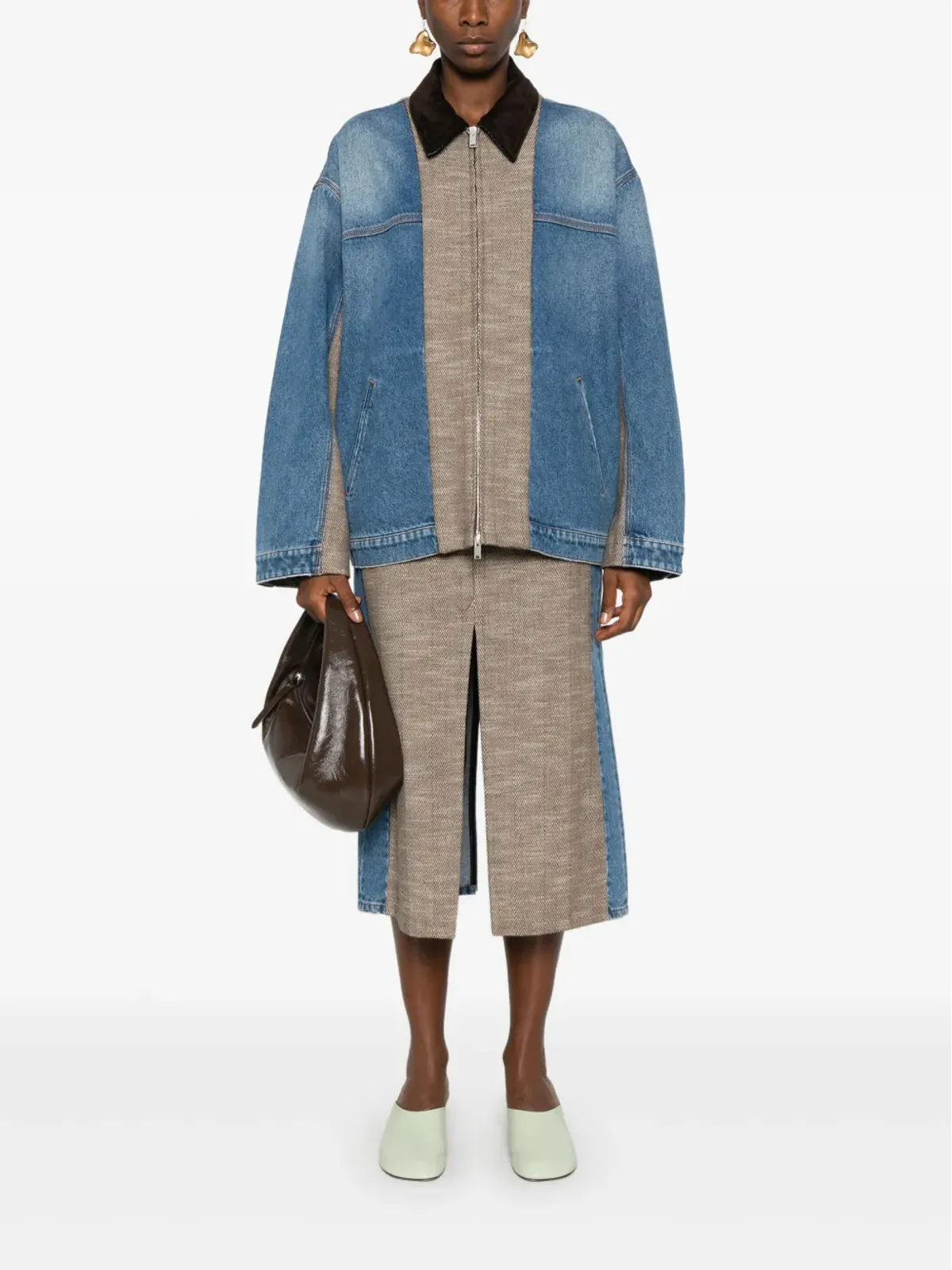 Stella McCartney ツイードデニムミディスカート - 画像2