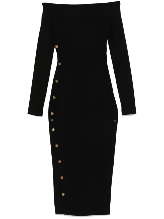 Elisabetta Franchi Elisabetta Franchi オフショルダーミディドレス - ブラックの商品画像