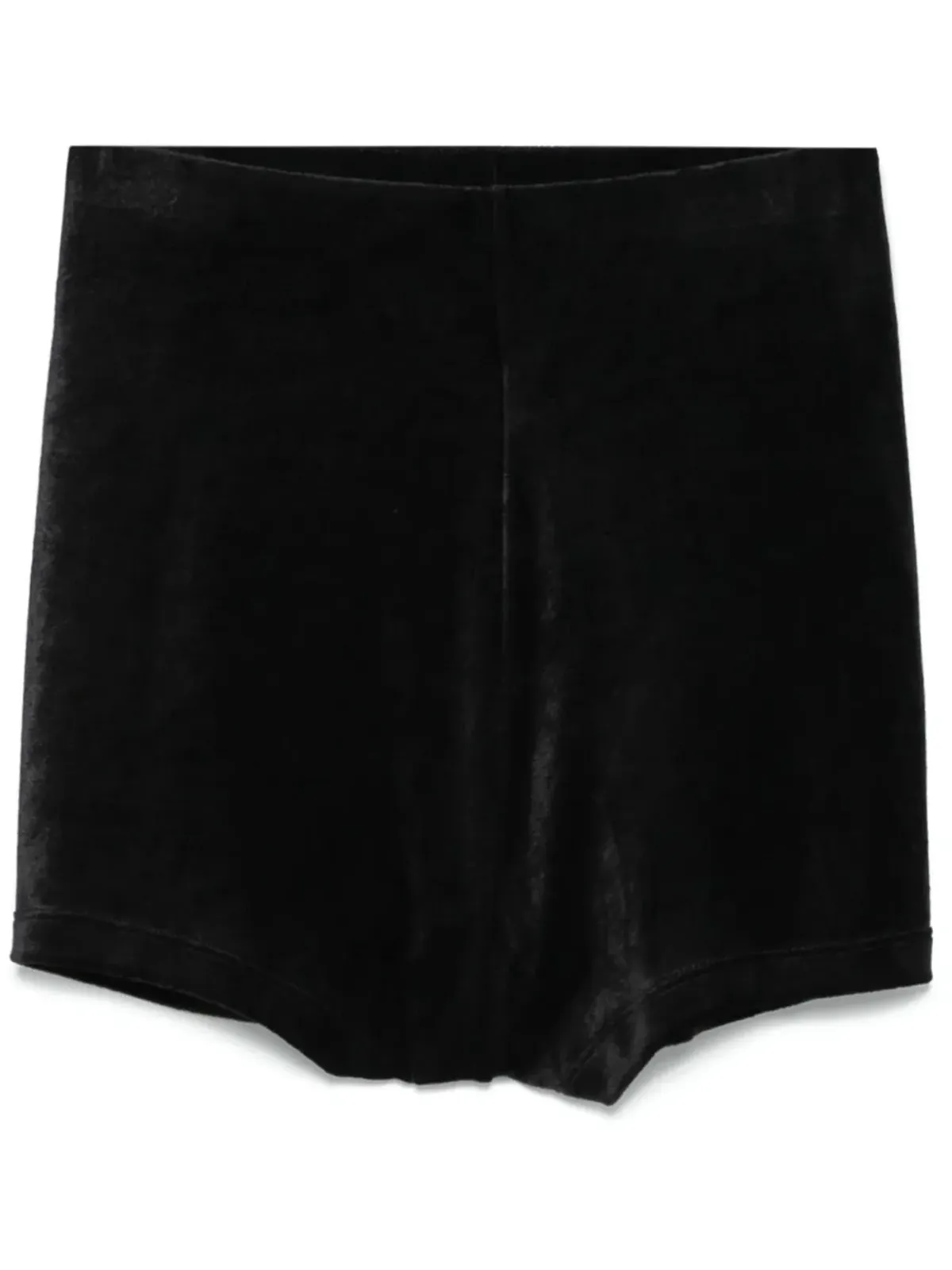 Rick Owens Lilies ブラックベルベット ハイウエスト カットオフショーツ - 画像1