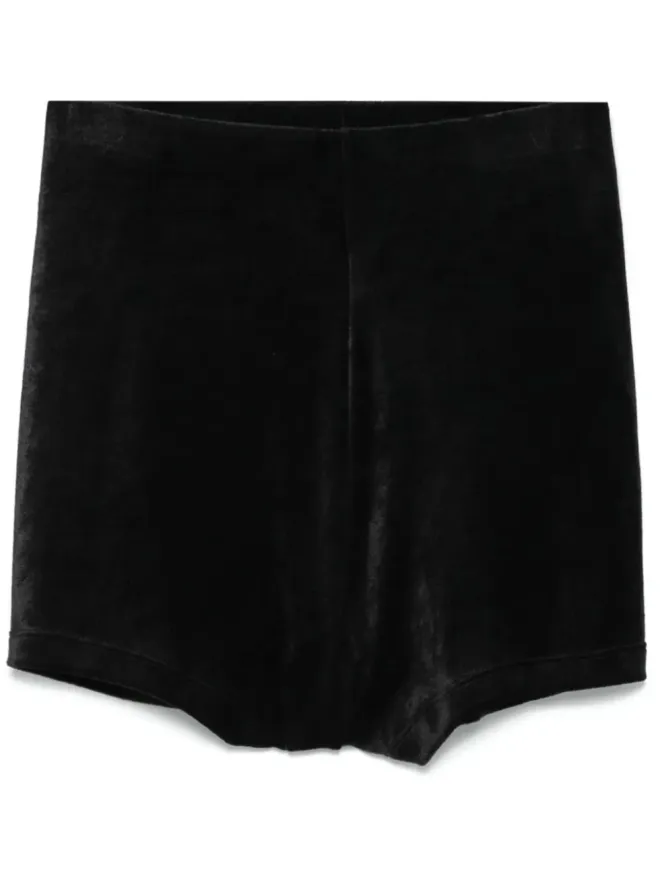 Rick Owens Lilies Rick Owens Lilies ブラックベルベット ハイウエスト カットオフショーツの商品画像