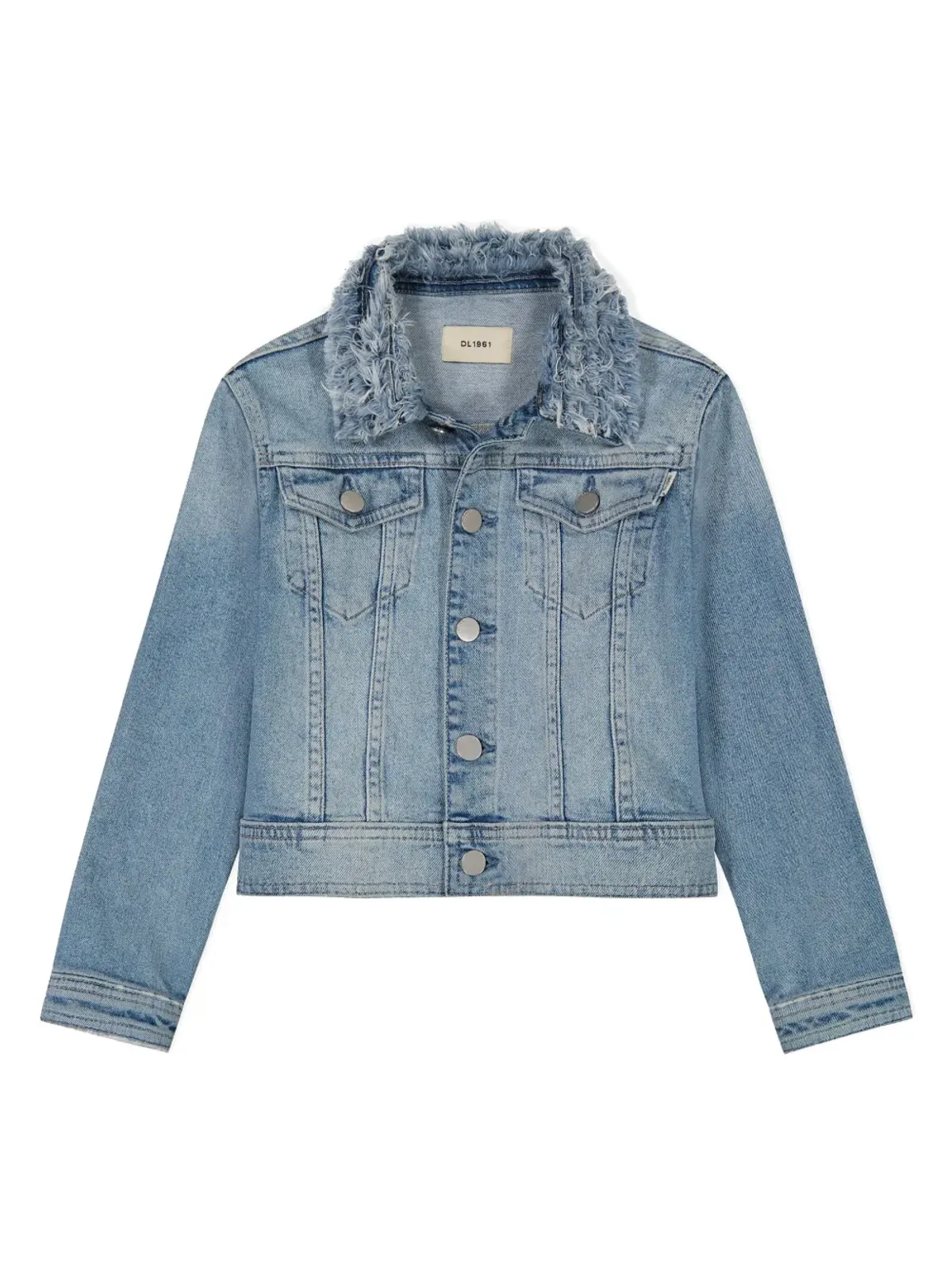 DL1961 KIDS Manning Frayed Denim Trucker Jacket - ブルー - 画像1