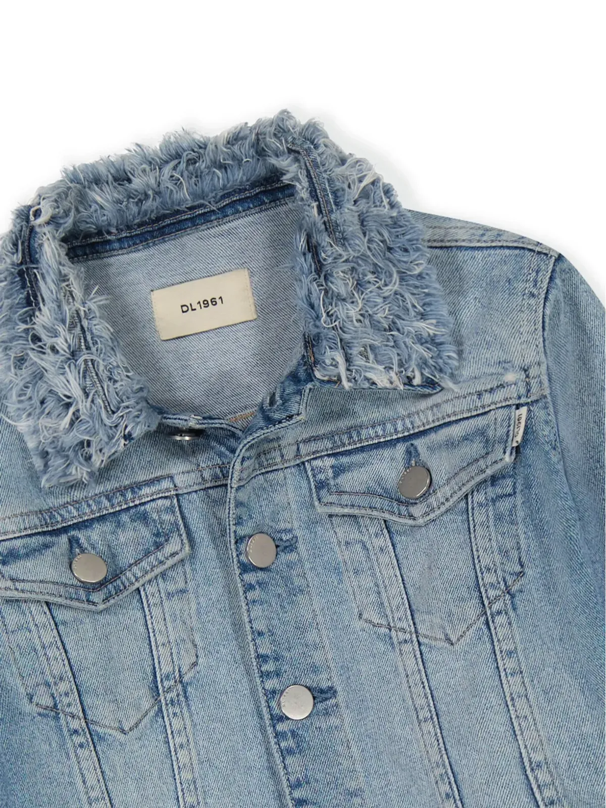 DL1961 KIDS Manning Frayed Denim Trucker Jacket - ブルー - 画像3