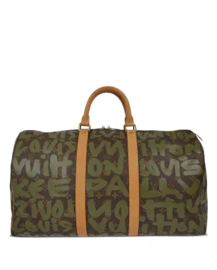 Louis Vuitton ビンテージ x スティーブン・スプラウス 2001 Keepall 50 トラベルバッグ - グリーン - サムネイル1