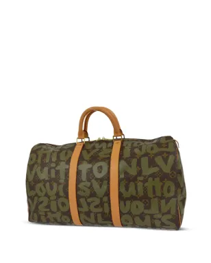Louis Vuitton ビンテージ x スティーブン・スプラウス 2001 Keepall 50 トラベルバッグ - グリーン - サムネイル2