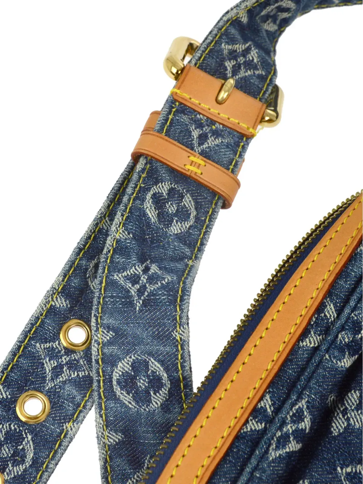 ビンテージ Louis Vuitton モノグラムデニム ベルトバッグ - 画像5