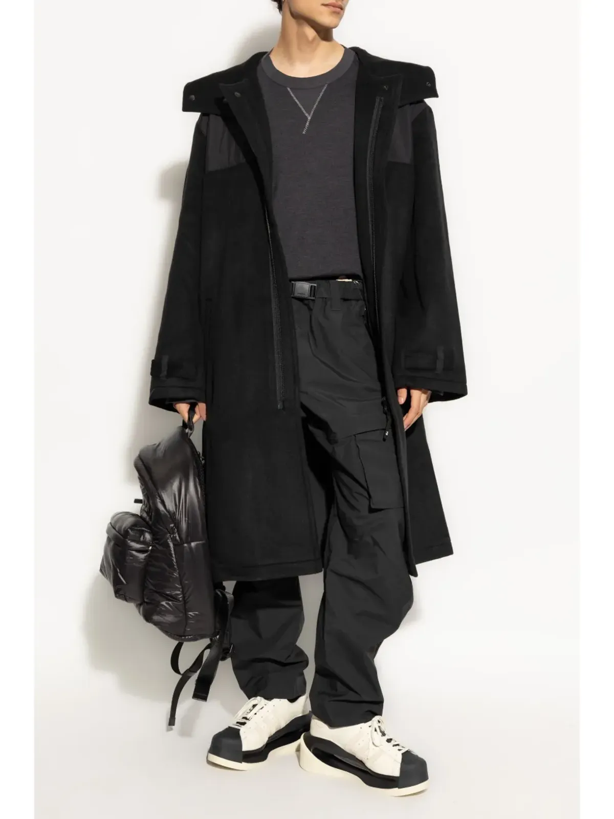 Y-3 フード付きトレンチコート - 画像2