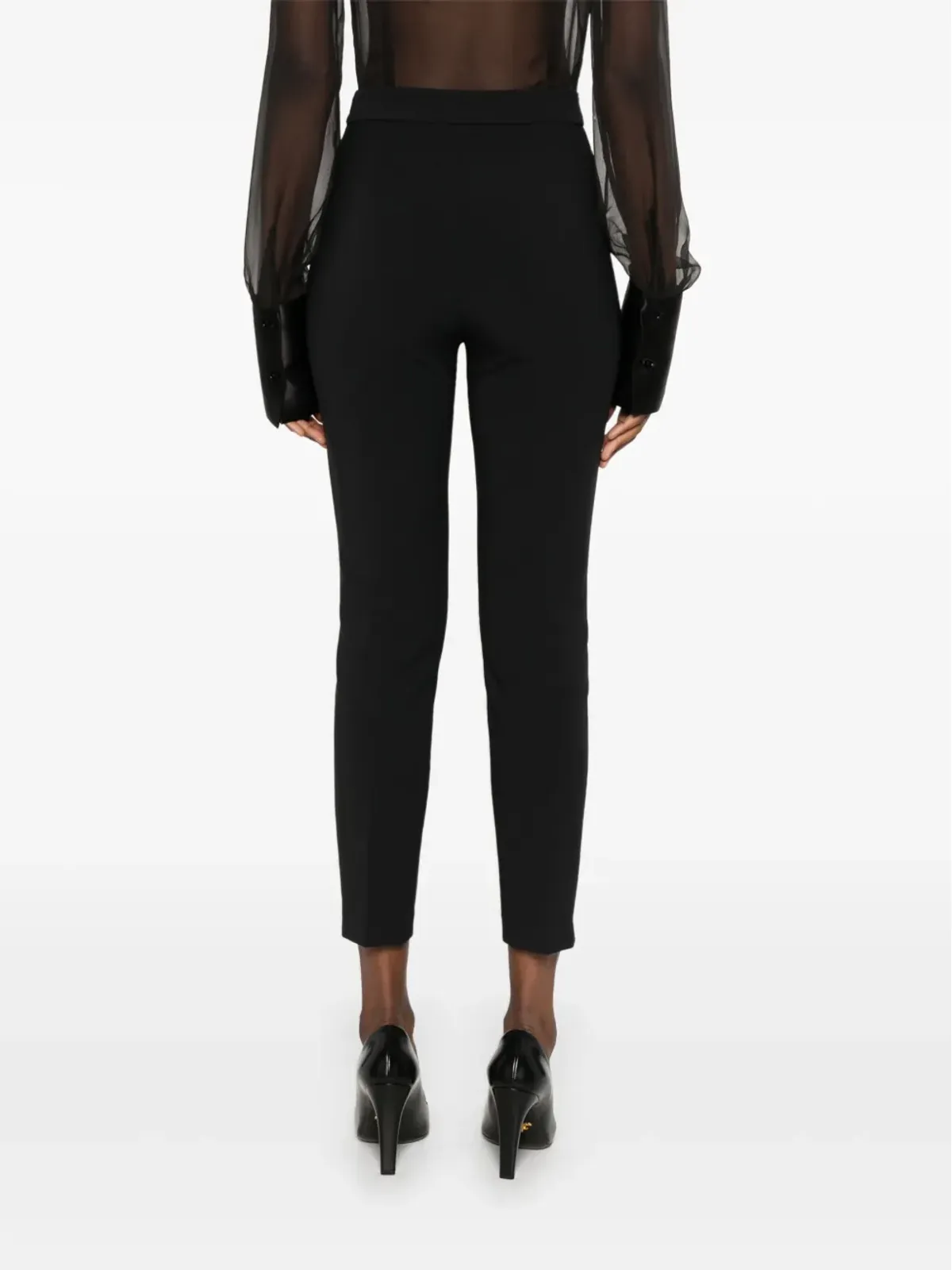 Elisabetta Franchi ストレートレッグ クレープパンツ ブラック - 画像4