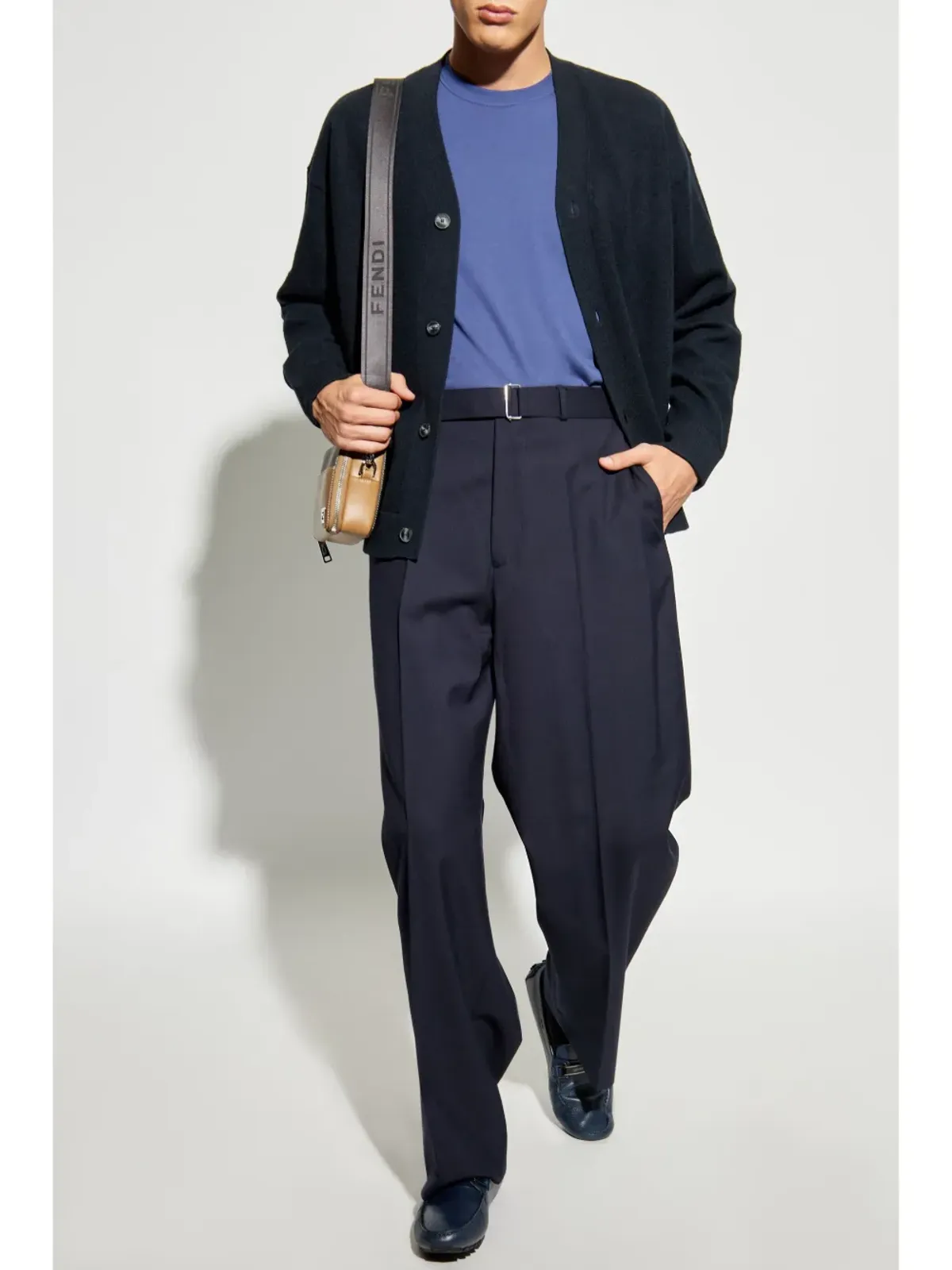 Emporio Armani バージンウール カーディガン - ブルー - 画像2