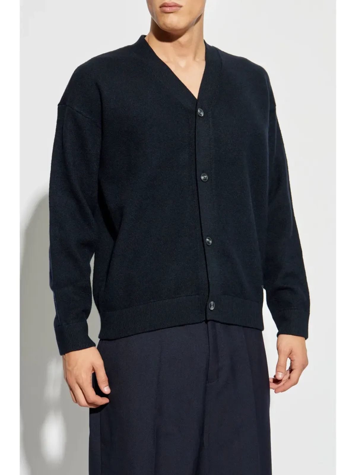 Emporio Armani バージンウール カーディガン - ブルー - 画像3