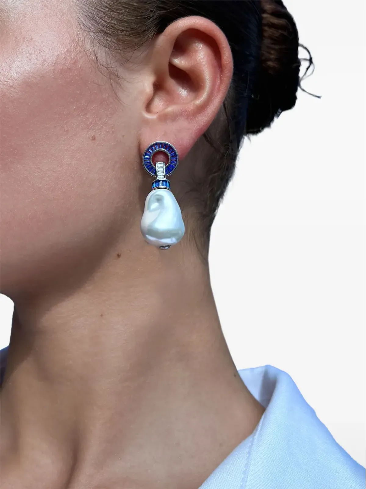 Juwelina Paris バロックパール 2-in-1ドロップイヤリング - 画像2