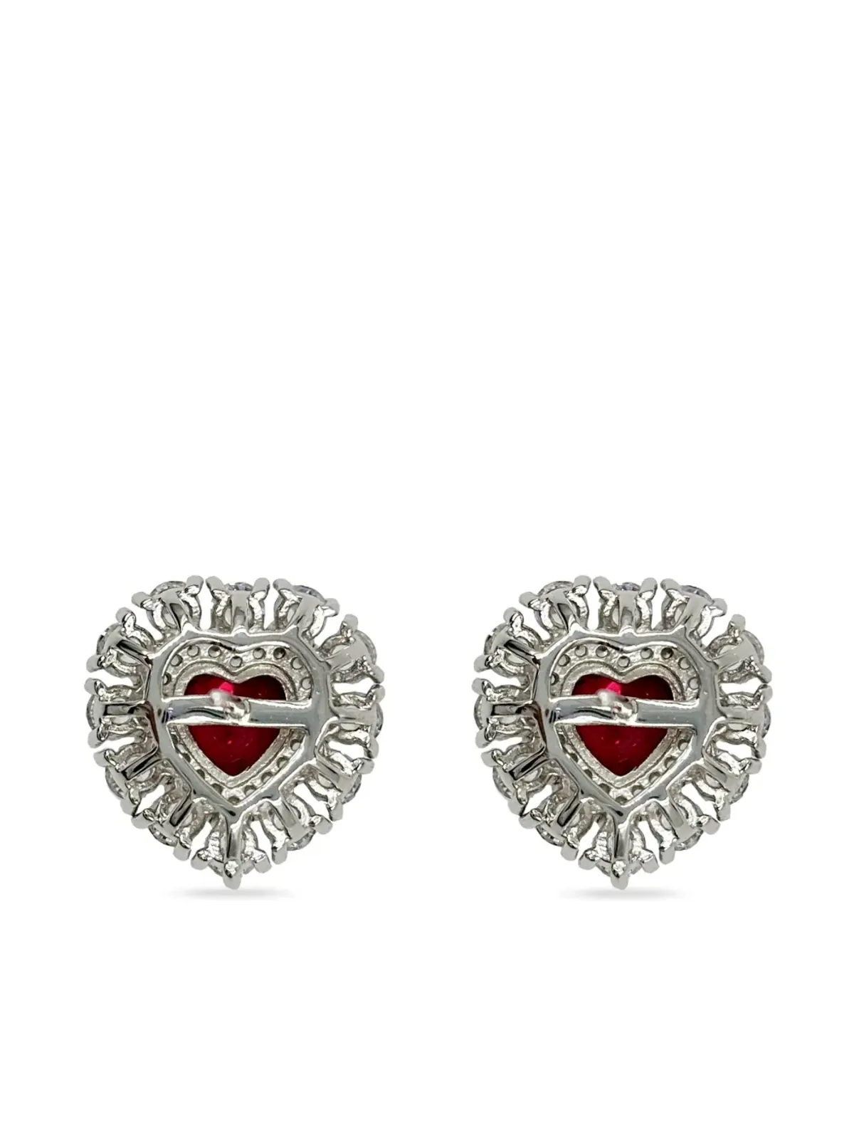 Juwelina Paris エンバー ルビー スタッドピアス - シルバー - 画像5