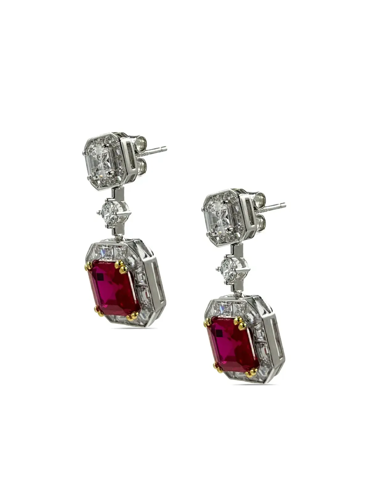 Juwelina Paris カーニバル ルビー ドロップ ピアス - 画像3