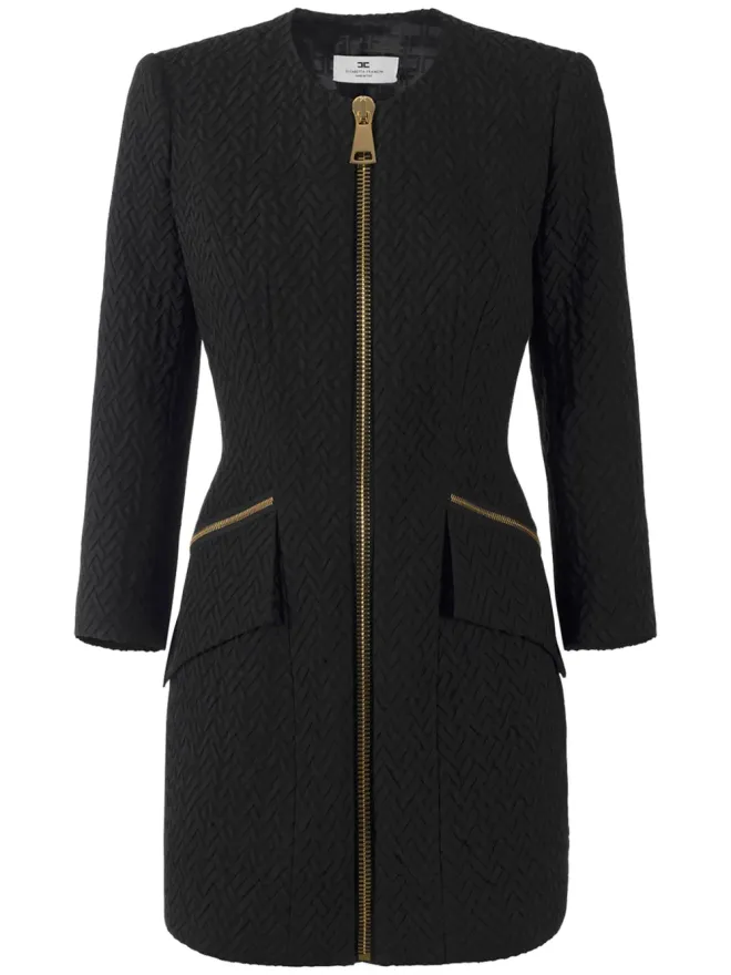 Elisabetta Franchi Elisabetta Franchi ヘリンボーン ツイード カクテルドレス - ブラックの商品画像