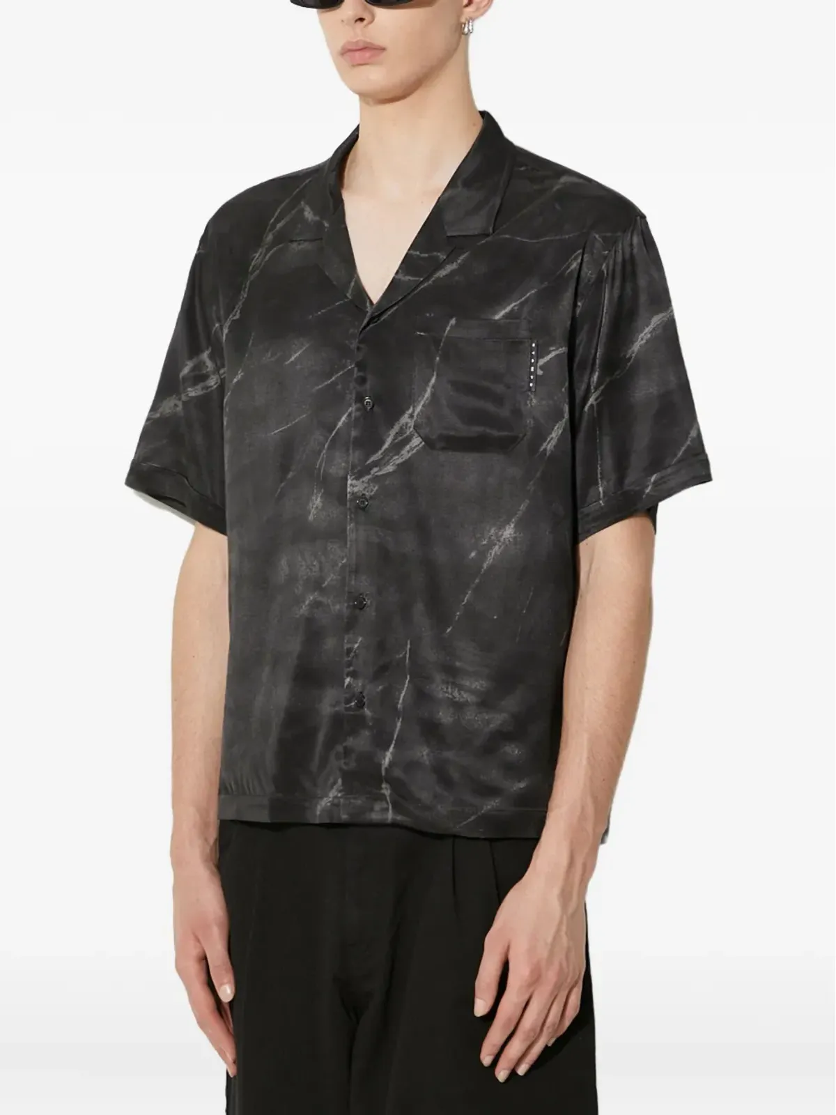 Stampd マーブルプリント 半袖シャツ - ブラック - 画像2