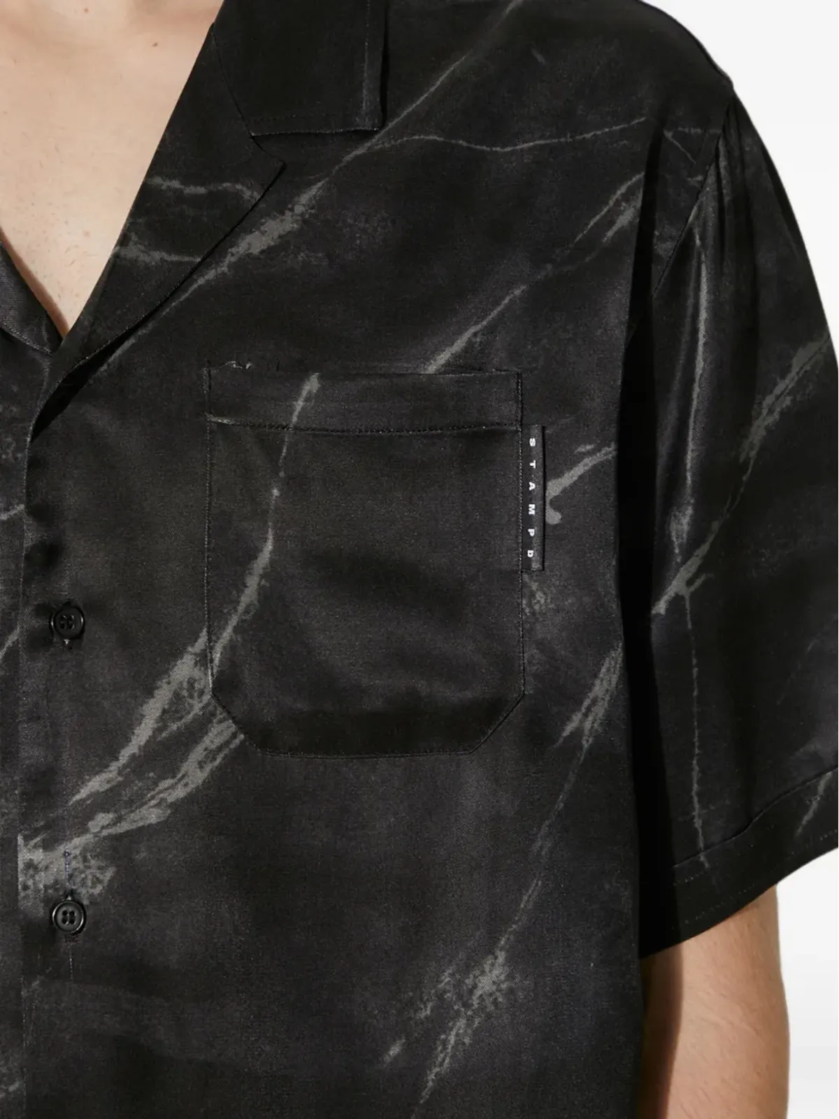 Stampd マーブルプリント 半袖シャツ - ブラック - 画像4