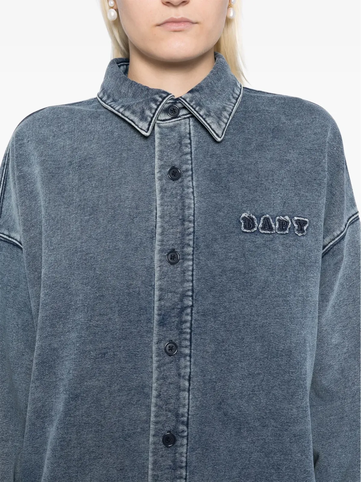 A BATHING APE® ロゴパッチ長袖シャツ - 画像5