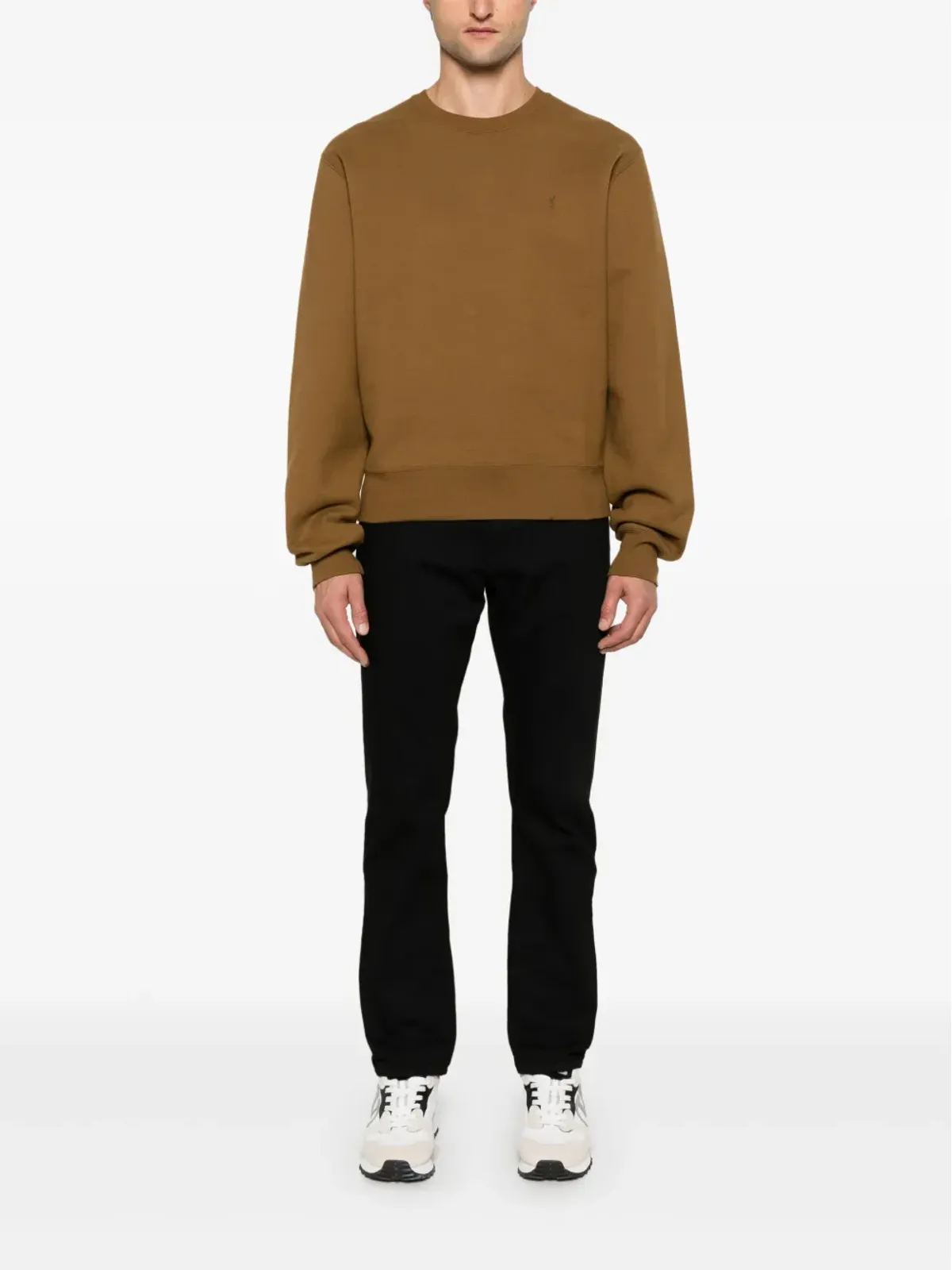 Saint Laurent ロゴ刺繍スウェットシャツ ブラウン - 画像2