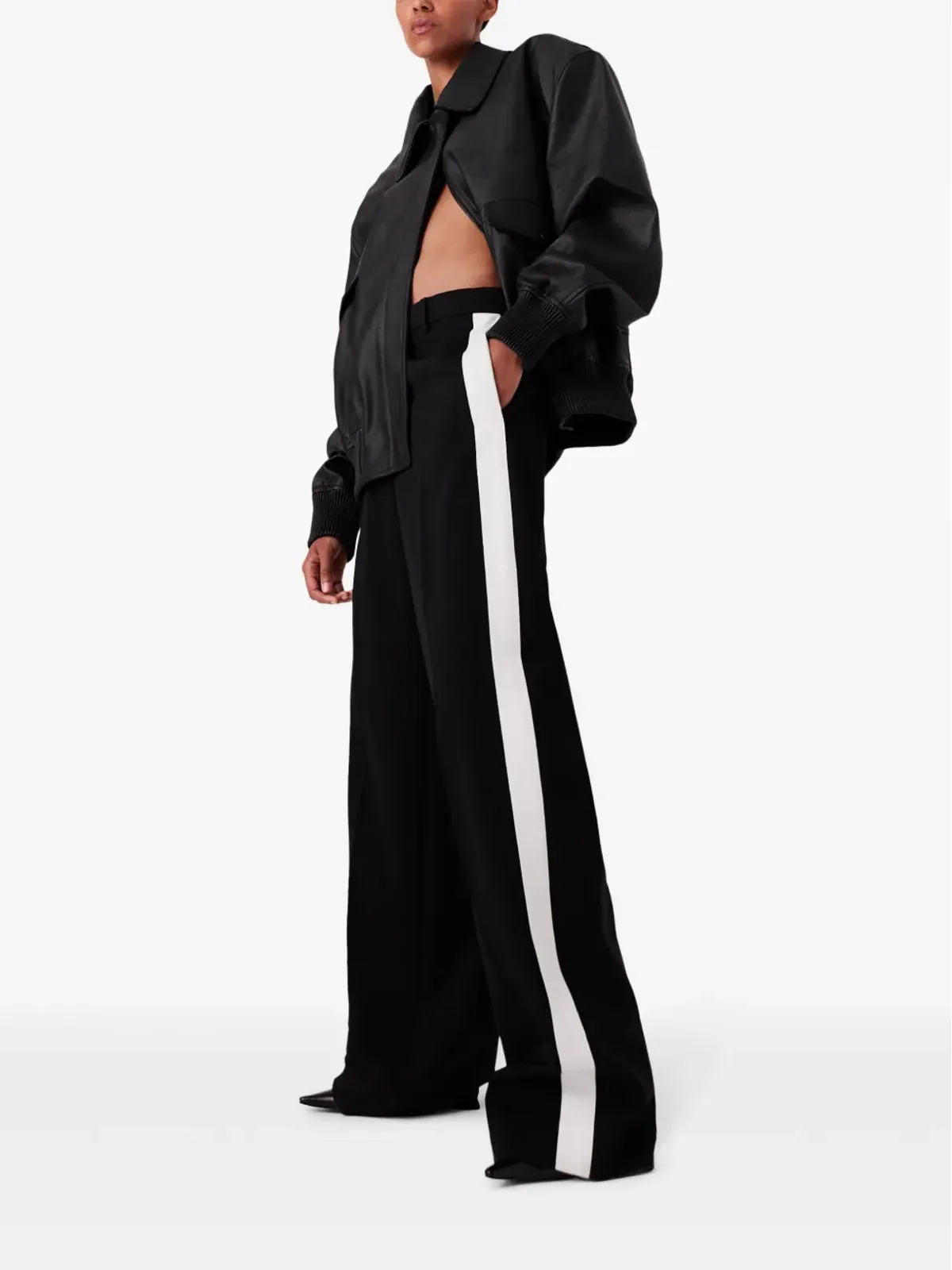 Stella McCartney ストライプディテールのストレートレッグパンツ - 画像4