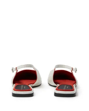Stella McCartney エルサ・コッコ・アルト・レプタイル バレリーナシューズ - ホワイト - サムネイル3