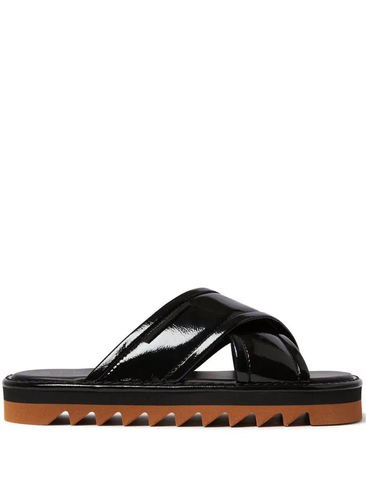 Stella McCartney パテントフィニッシュ スライド ブラック - 画像1