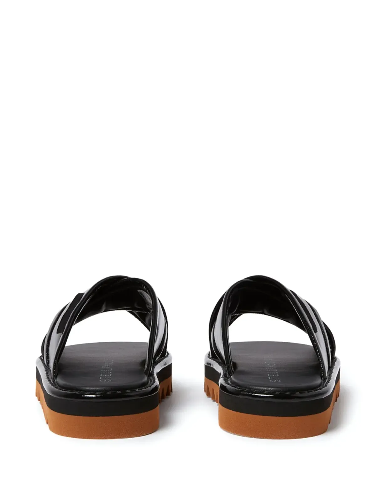 Stella McCartney パテントフィニッシュ スライド ブラック - 画像3