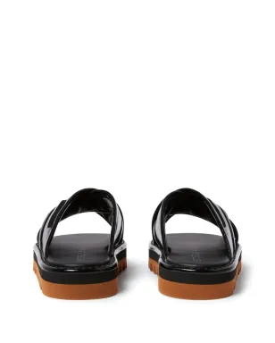 Stella McCartney パテントフィニッシュ スライド ブラック - サムネイル3