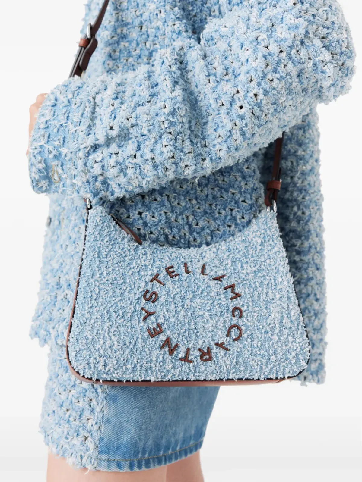 Stella McCartney ツイードショルダーバッグ ブルー - 画像3