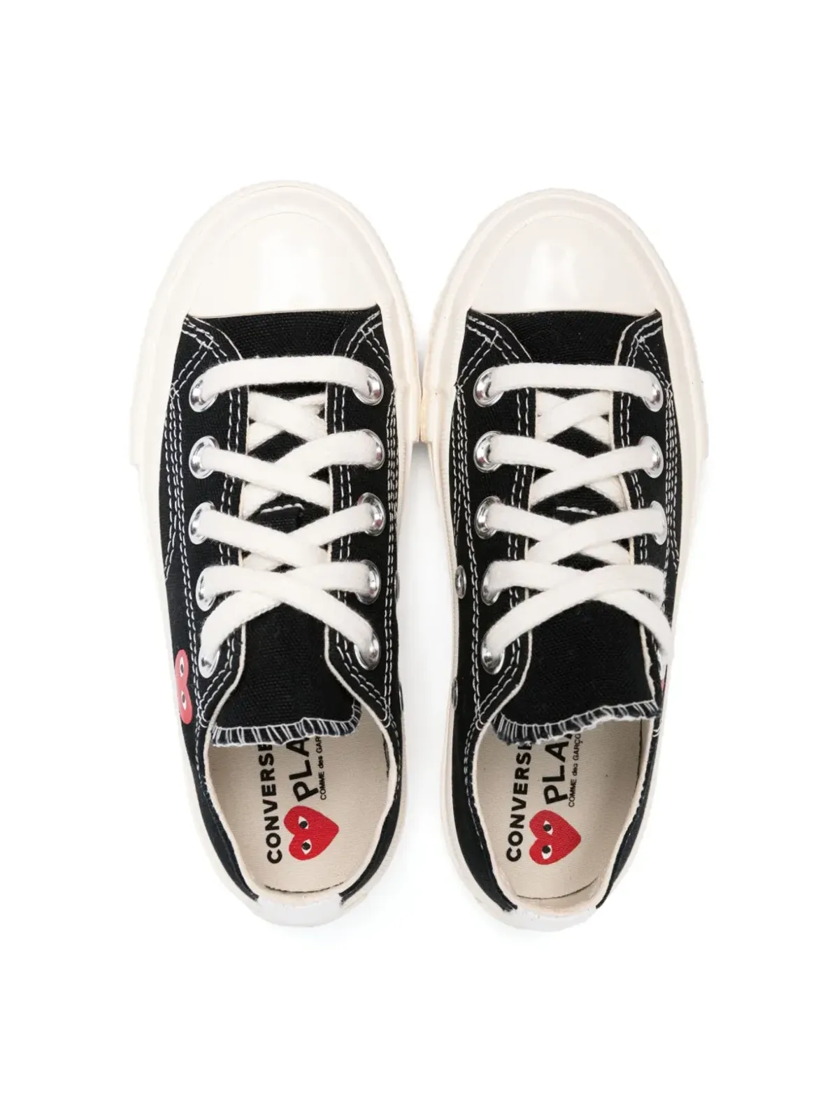Comme Des Garçons Play Kids heart-print sneakers - Black - 画像3