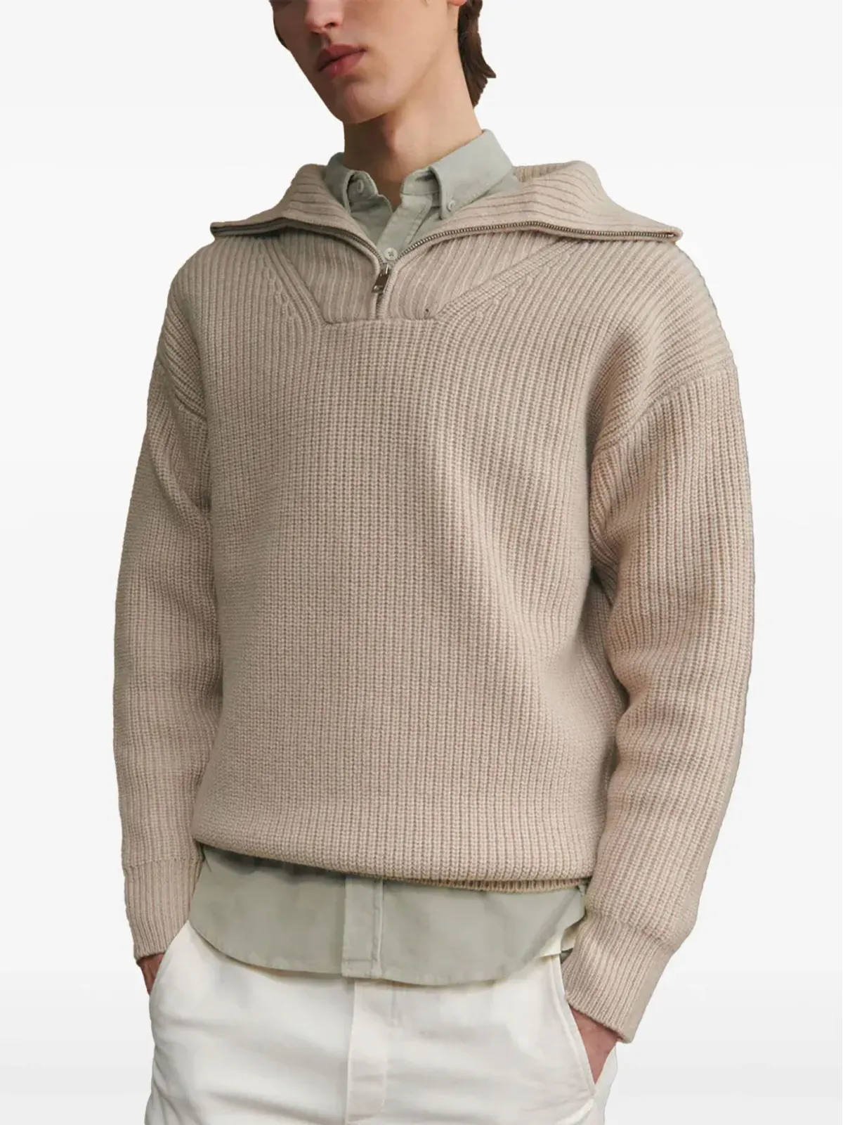 Maison Labiche リブ編みウールジャンパー - ニュートラルカラー - 画像2